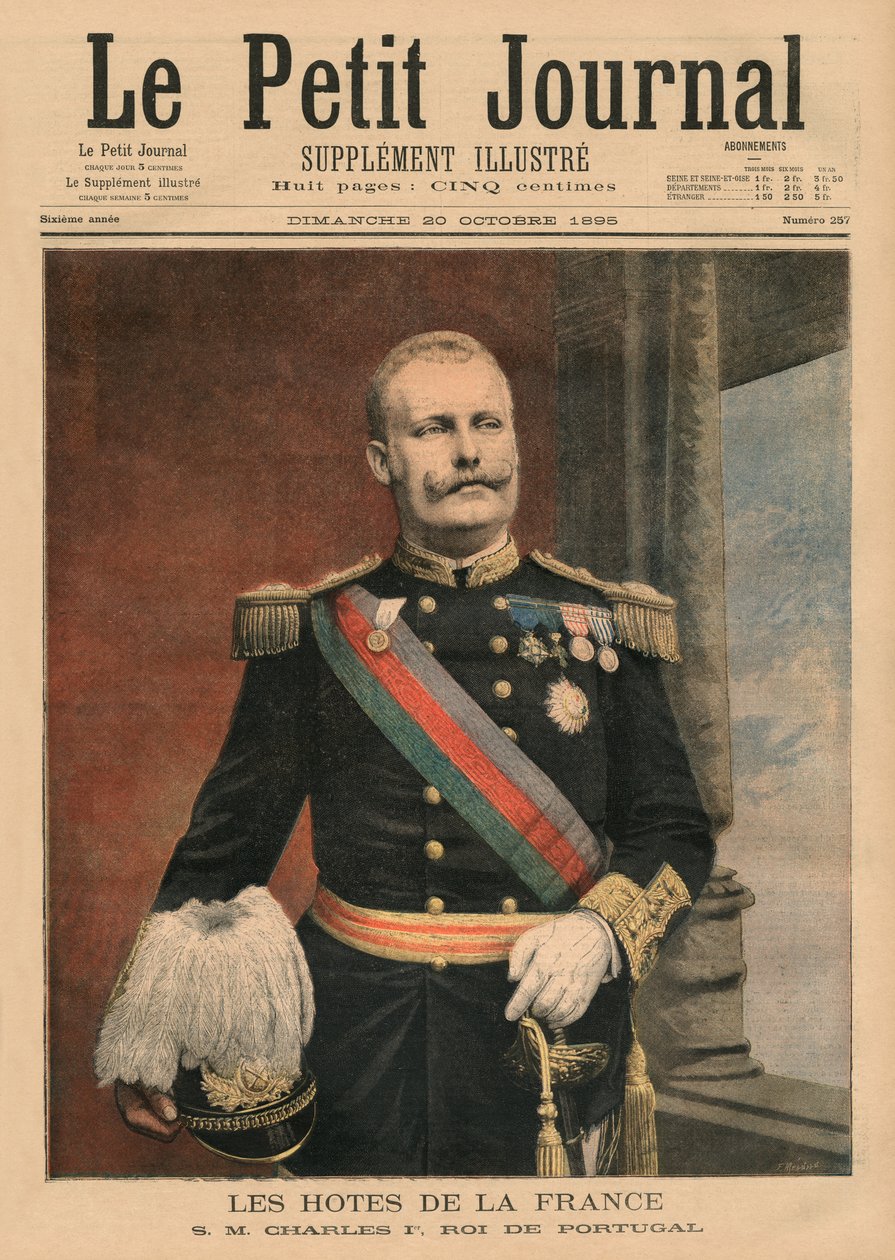 French Hosts, His Majesty Carlos I, King of Portugal, front cover illustration from 