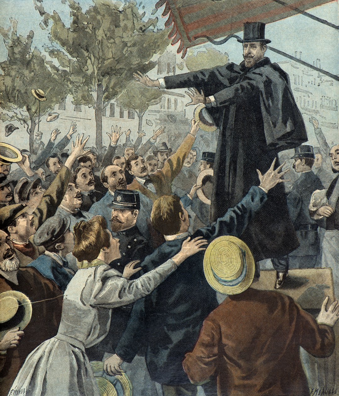 Paul Deroulede at a Demonstration in Paris in 1898 by Fortune Louis Meaulle