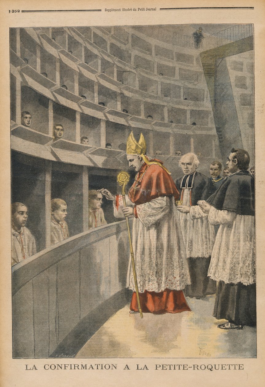 Religious Confirmation in the Prison of La Petite Roquette, from Le Petit Journal, 1st November 1896 by Fortune Louis Meaulle