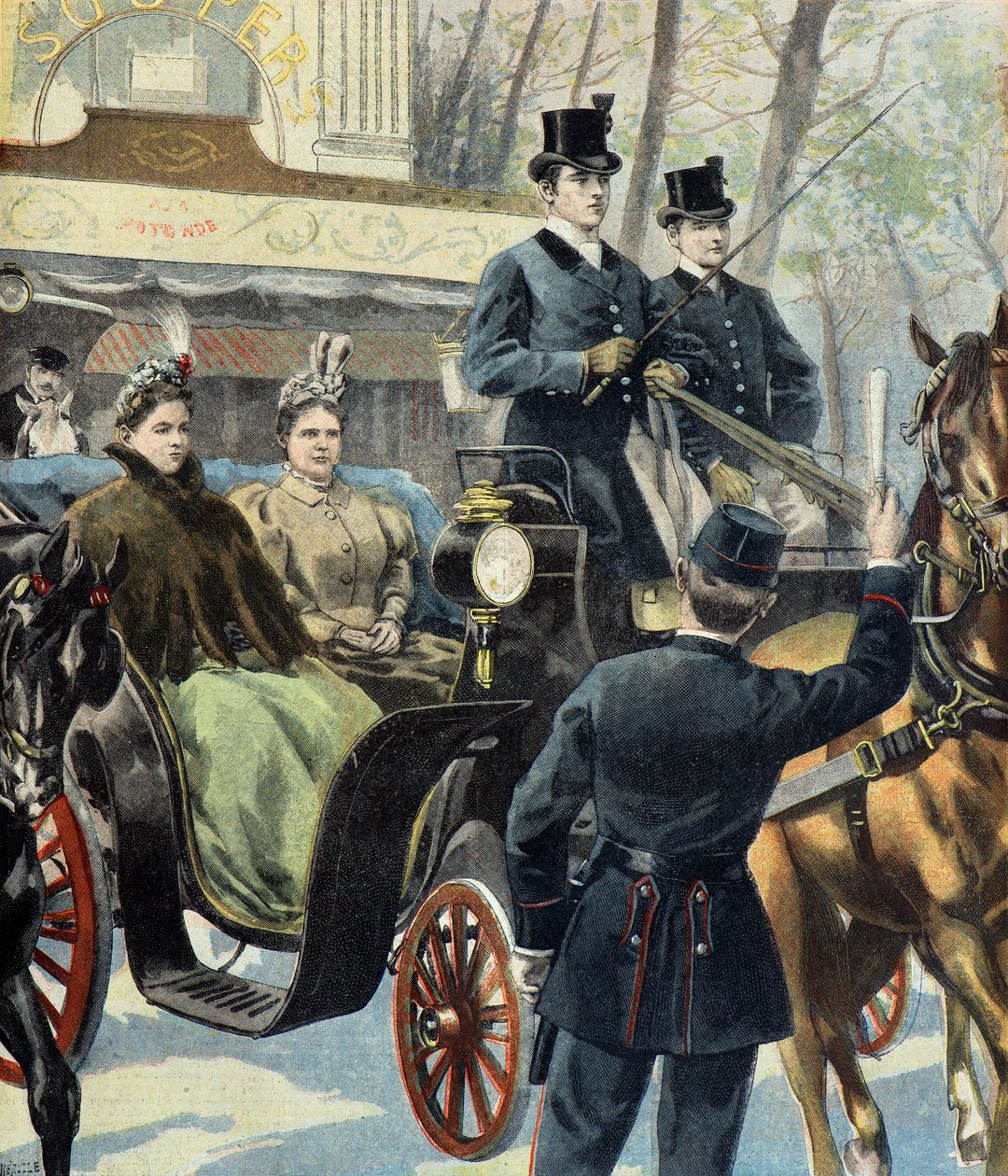 The Dutch Regent Emma de Waldeck Pyrmont and the Future Queen Wilhelmine, Paris by Fortune Louis Meaulle