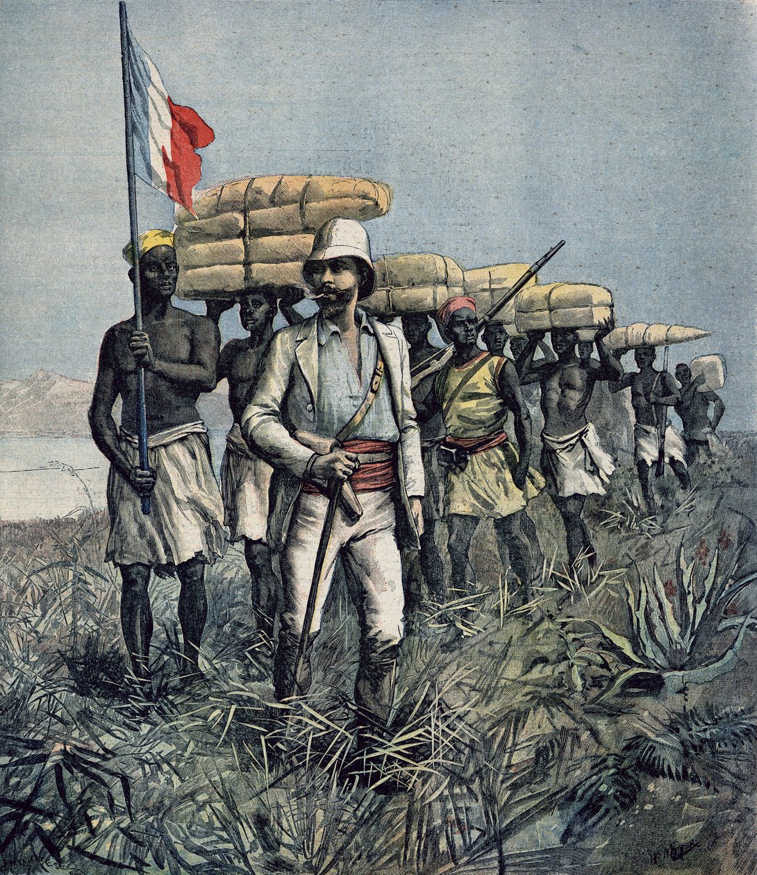 Lieutenant Mizon on his 1892 Mission of Exploration of the River Benue Area in Nigeria, from 