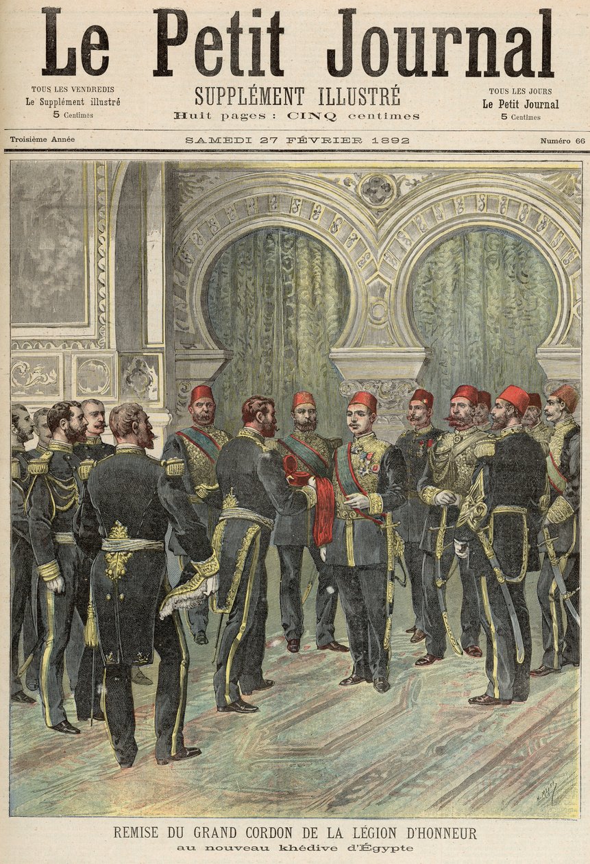Return of the Grand Cordon of the Legion of Honour to the New Khedive of Egypt, from 