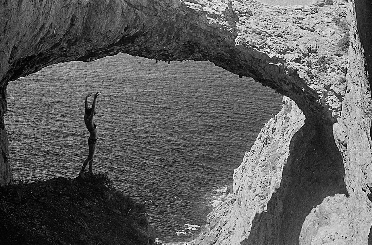 Bather in a Cave at Capo Zafferano by Fosco Maraini