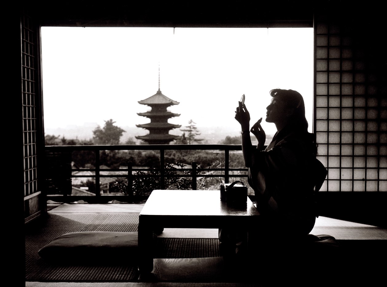 Frivolous Kyoto: Yasaka Pagoda Seen from the Kyo-Yamato Restaurant by Fosco Maraini