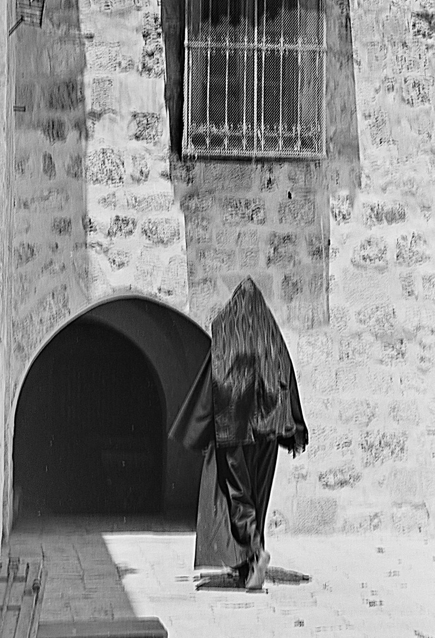 Religious in a Street of the Old City of Jerusalem by Fosco Maraini
