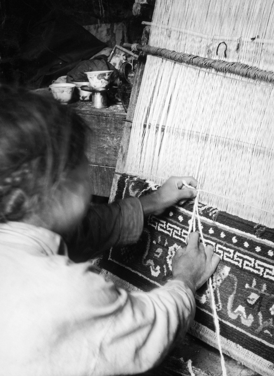 The Carpet Weaver, Gyantsé, Tibet by Fosco Maraini
