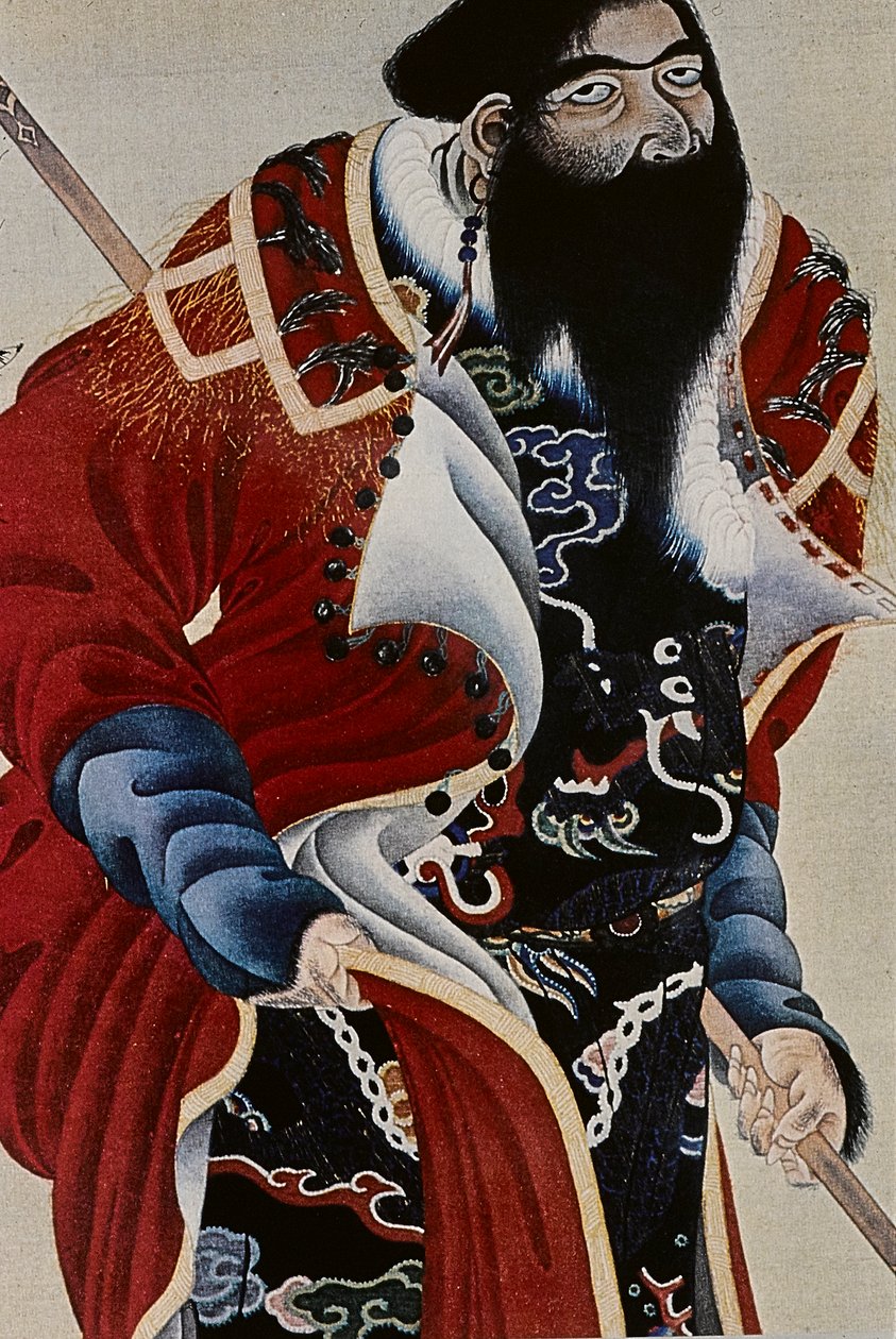 The great leaders of the eighteenth century Ainu: Itokoi and Shinichi from Akkeshi, Chosama from Uraashibetsu and Shonko from Noshappu, illustration by Fosco Maraini
