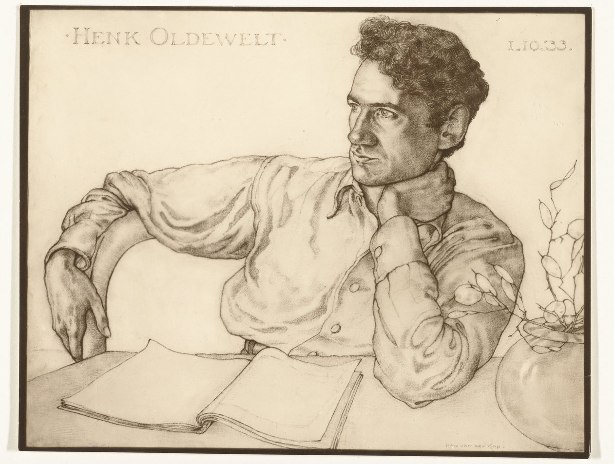 Photoreproduction of a Portrait of Henk Oldewelt by Han van der Kop by Foto atelier Bijl