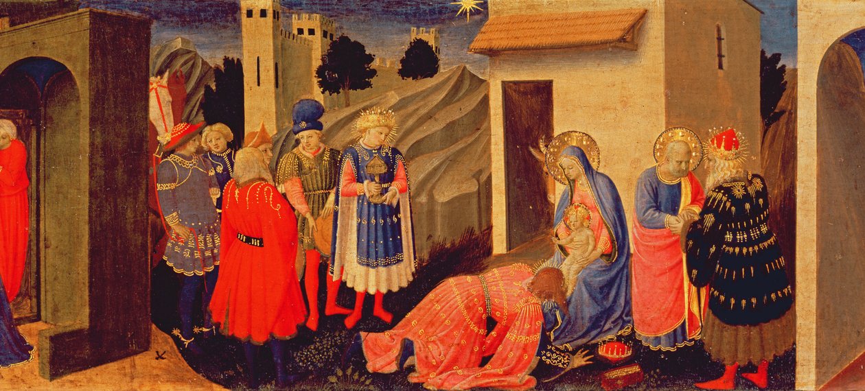 Predella panel to the Annunciation showing the Adoration of the Magi by Fra Angelico