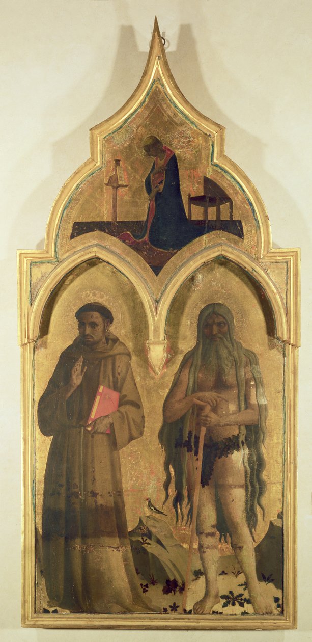SS. Francis and Onuphrius, side panel from The Madonna and Child with the Holy Trinity Tabernacle by Fra Angelico