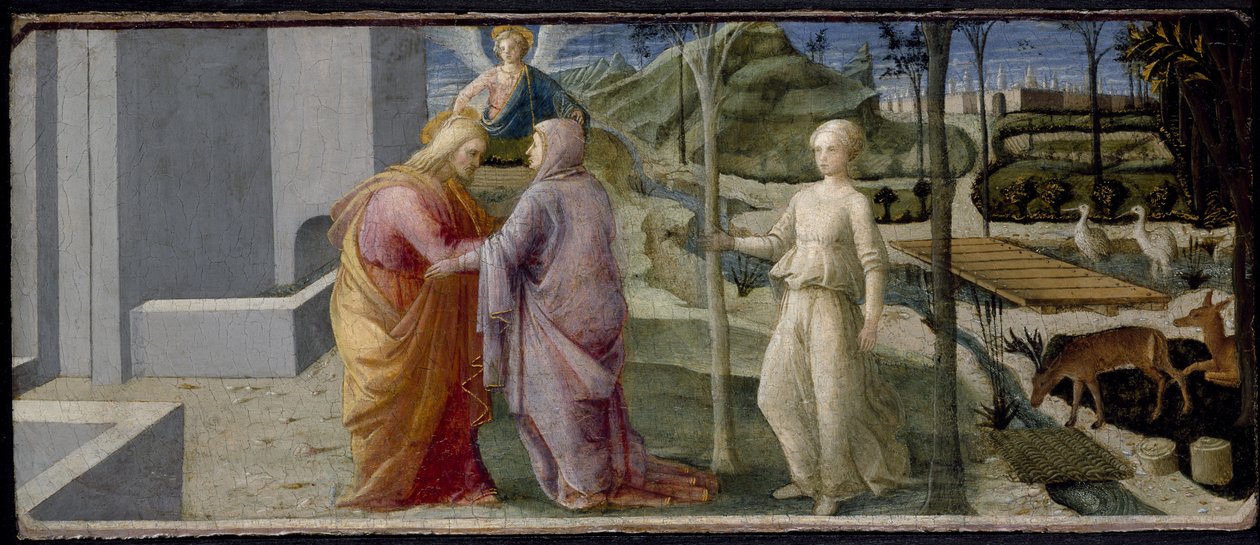 The Meeting of Joachim and Anna at the Golden Gate, 15th century by Fra Filippo Lippi