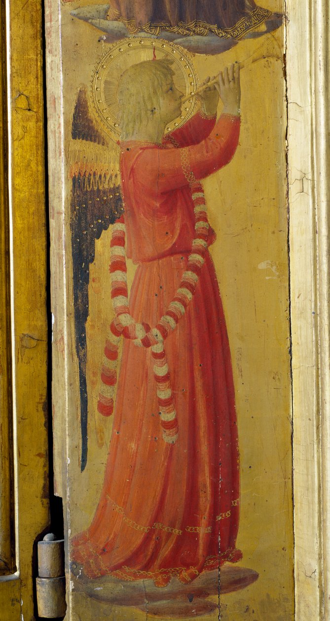 Angel Playing a Trumpet (detail) by Fra  Angelico
