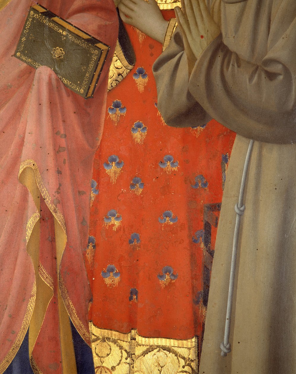 Detail of the Altarpiece of Annalena: Tunic and Garment of Saint John the Evangelist, Saint Lawrence and Saint Francis by Fra  Angelico