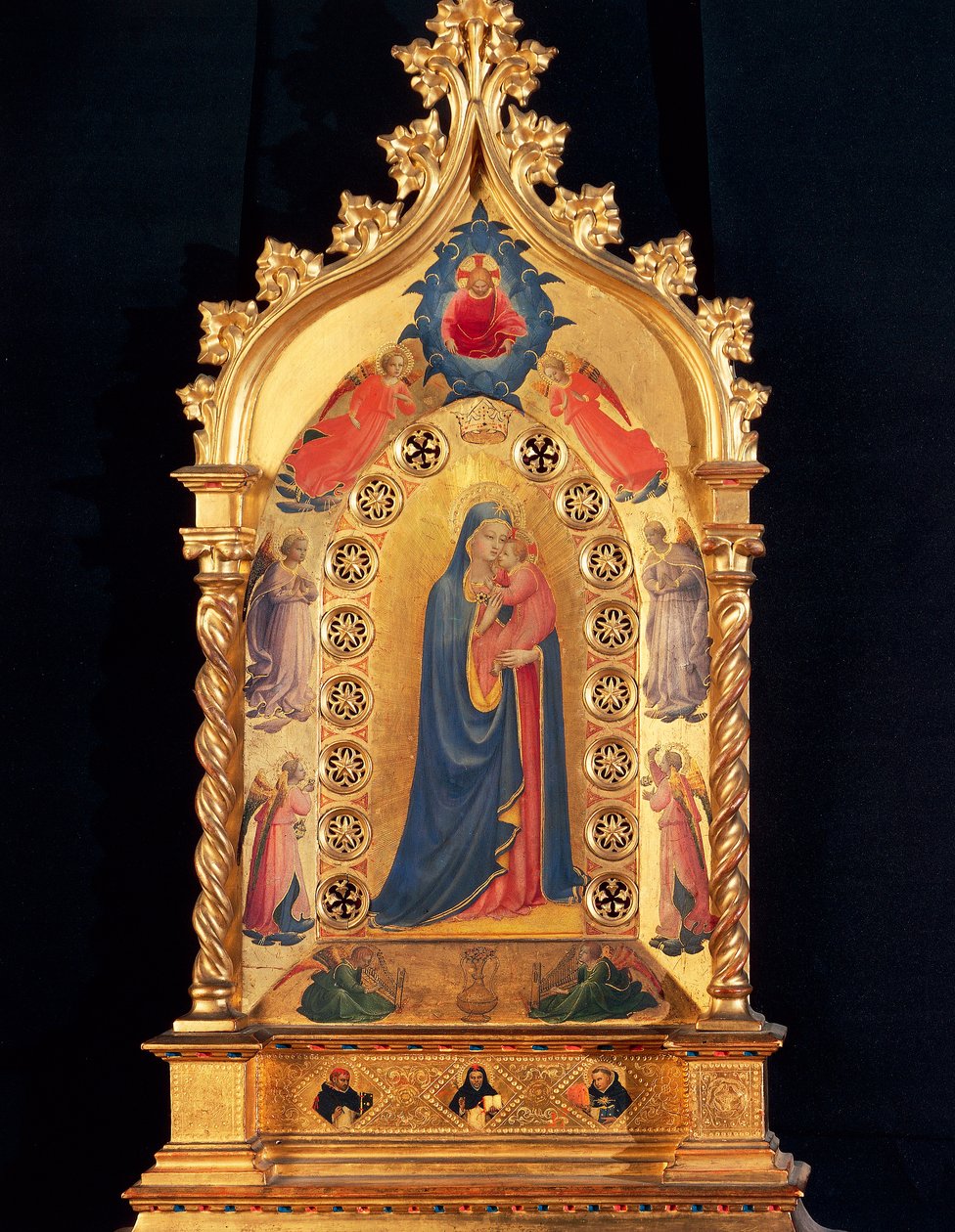 The Virgin has the Reliquary Star with Virgin and Child, Saint Peter, Saint Dominic and Saint Thomas Aquinas by Fra  Angelico