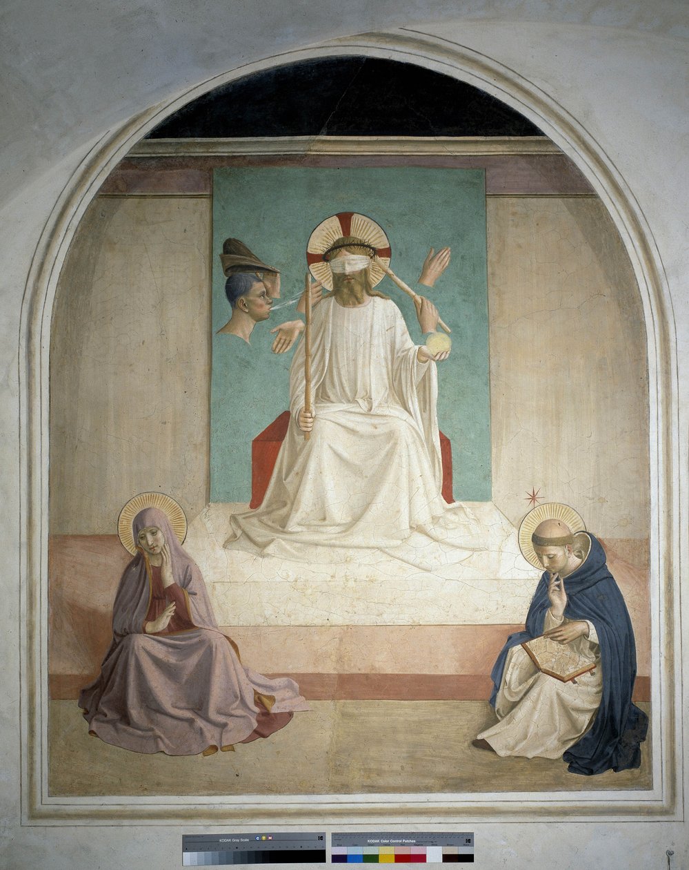 Christ Mocked with the Virgin and Saint Jerome. Fresco by Guido di Pietro by Fra Angelico