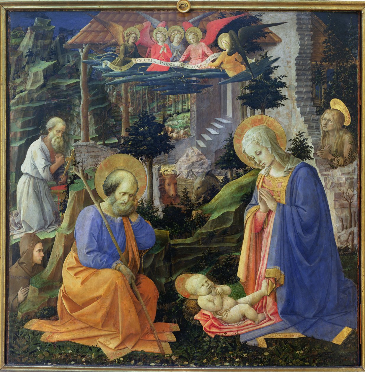 Adoration of the Child with SS. Hilary, Jerome, Mary Magdalene and Angels by Fra Filippo Lippi