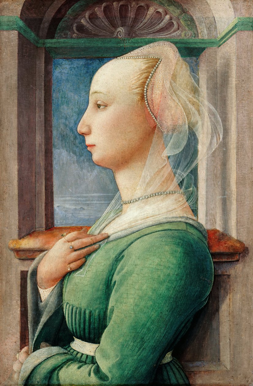 Profile Portrait of a Young Woman, ca 1445 by Fra Filippo Lippi