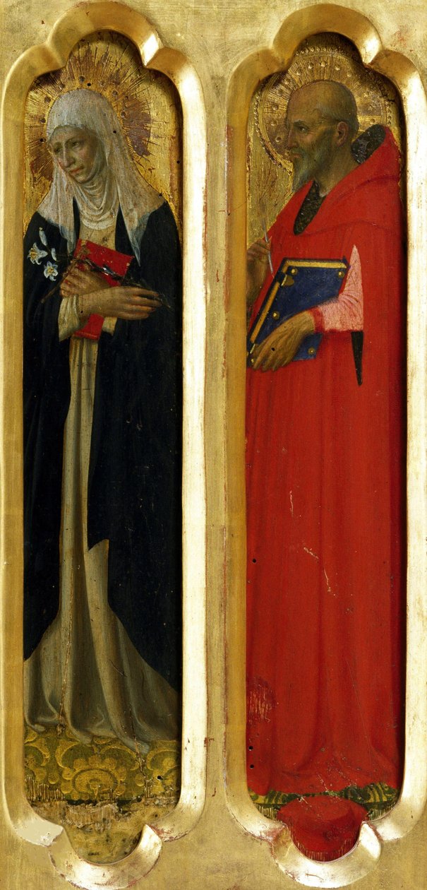 Saint Catherine of Siena and Saint Jerome From the Perugia Altarpiece by Fra Giovanni Angelico da Fiesole