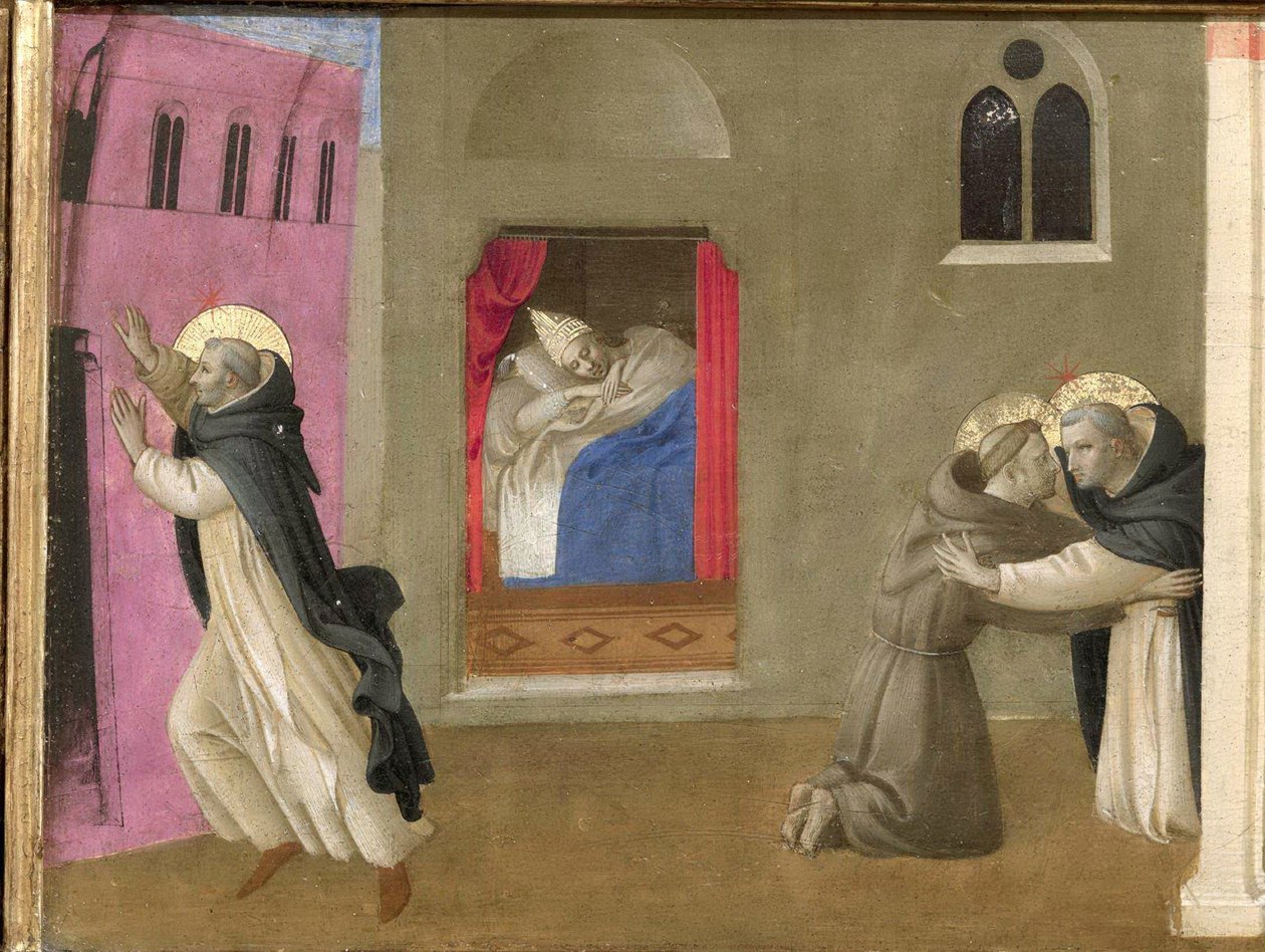 The Dream of Pope Innocent III. Cortona Polyptych (detail), ca 1437 by Fra Giovanni Angelico da Fiesole