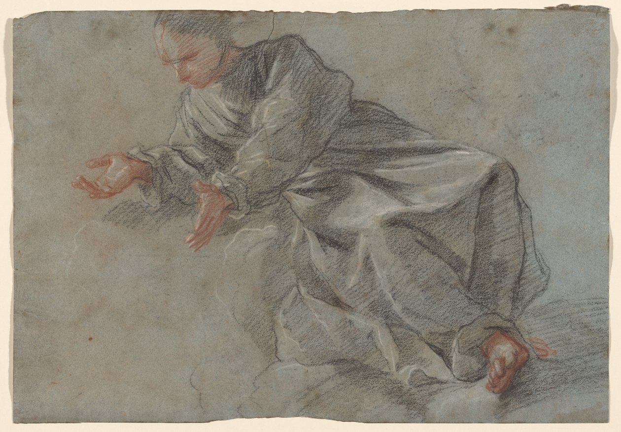 A Monk Seated with Arms Outstretched (Study for the Virgin in the Vision of Blessed Felice da Cantalice) by Fra Semplice da Verona