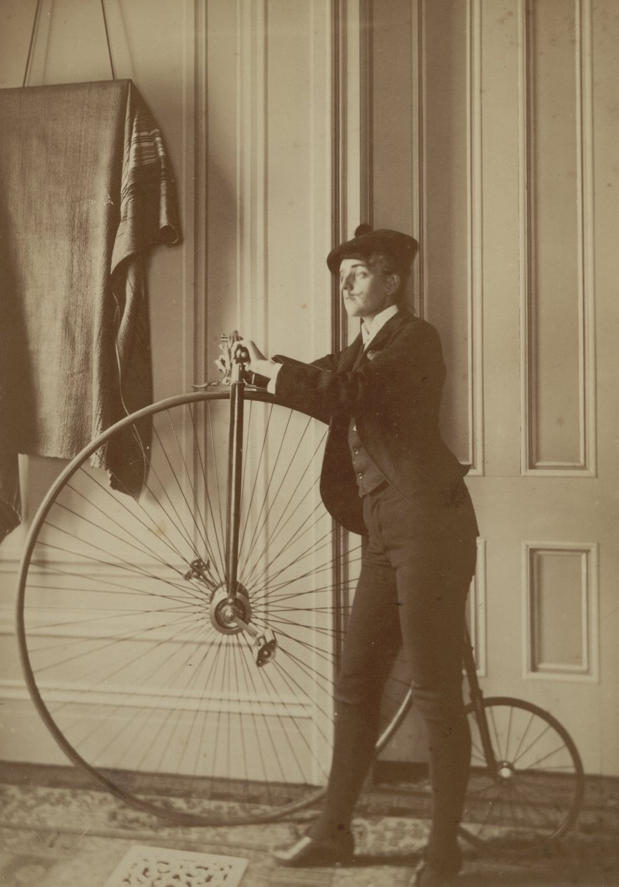Inside the House with a Penny Farthing Bicycle, c.1890 by Frances Benjamin Johnston