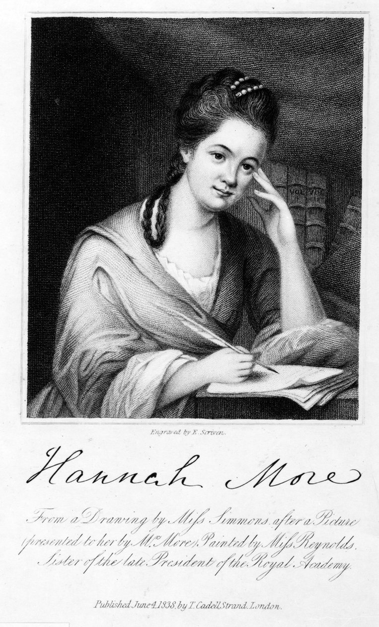 Hannah More, engraved by Edward Scriven, 1838 (engraving) by Frances Reynolds