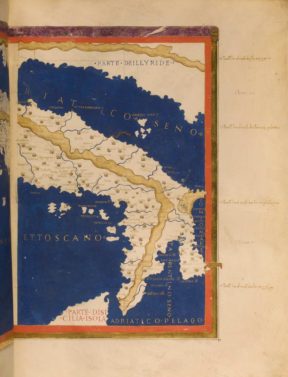 Map of Italy based on Ptolemy