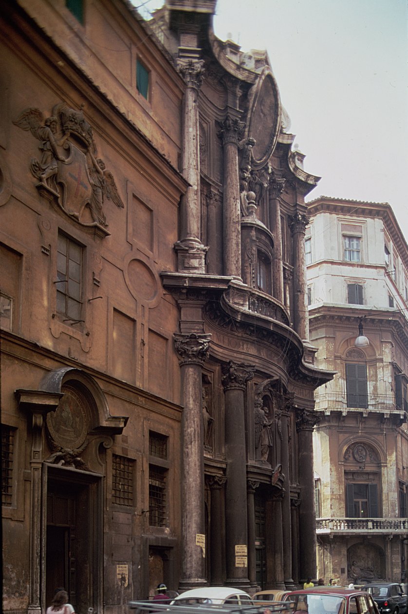 Facades of the Church and Monastery of San Carlo alle Quattro Fontane, Rome by Francesco Borromini