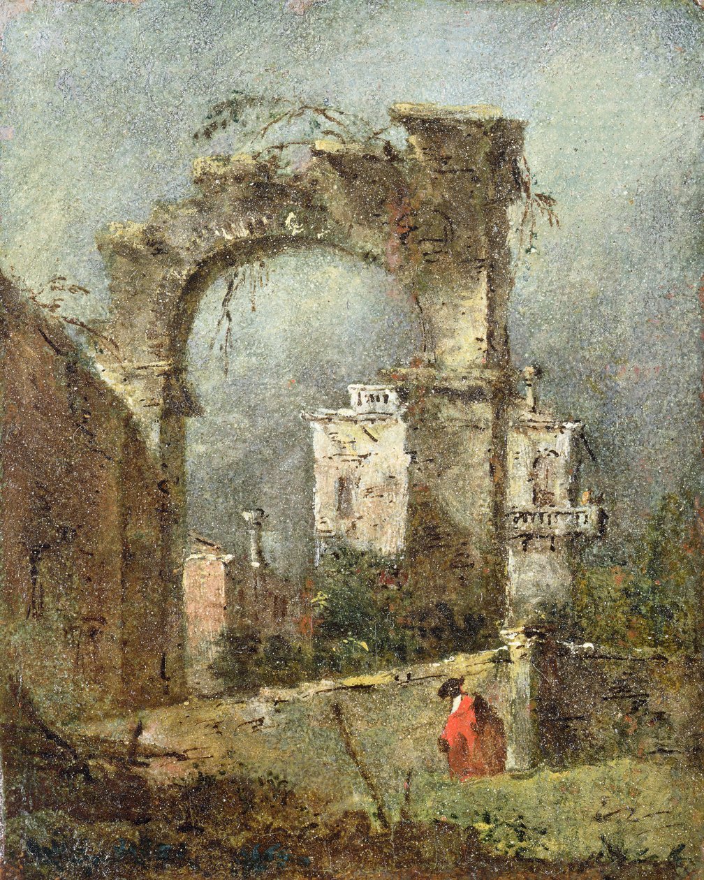 A Capriccio - A Ruined Arch by Francesco Guardi