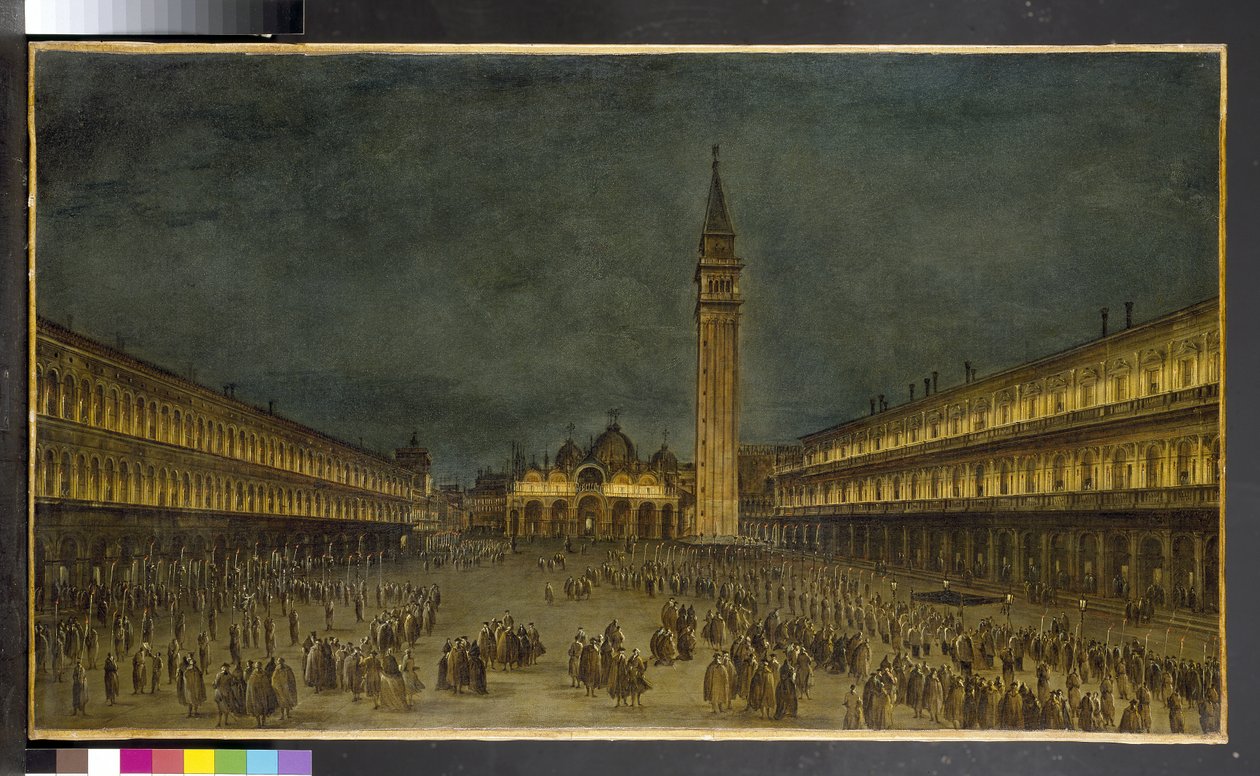 A Night Procession in the Piazza San Marco by Francesco Guardi