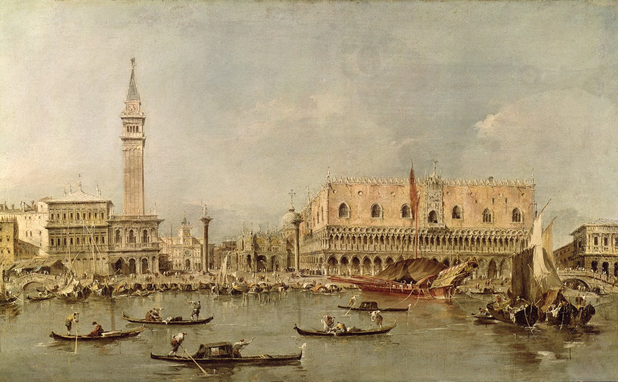 The Piazzetta and the Palazzo Ducale from the Basin of San Marco by Francesco Guardi