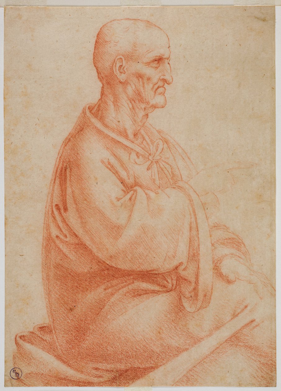 Old Man Sitting Seen from the Side by Francesco Melzi