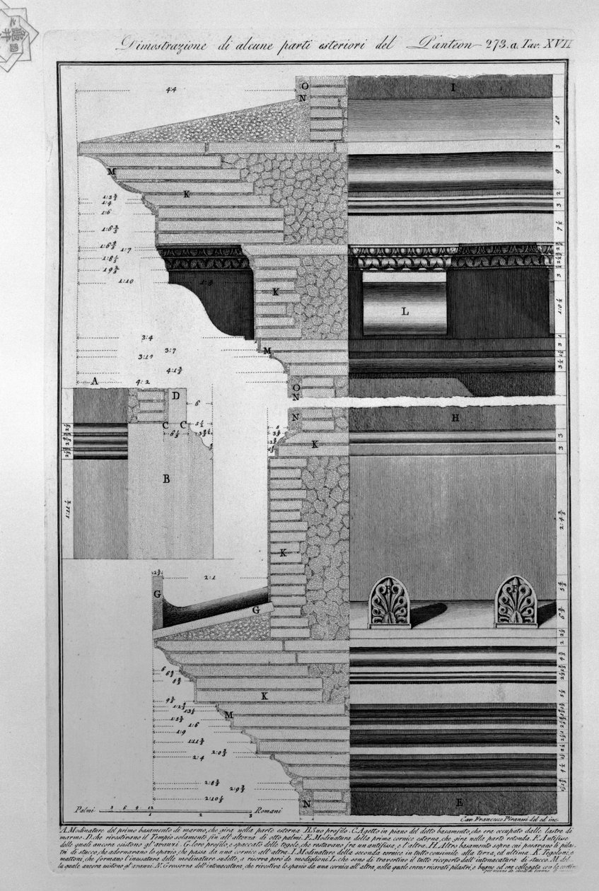 Pantheon, Plate XVII by Francesco Piranesi