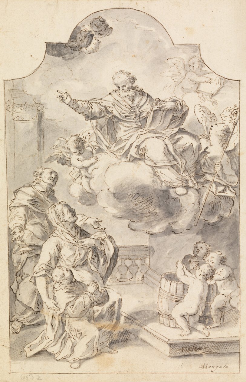 A Votive Image of a Boy Presented by His Parents to St. Nicholas of Bari by Francesco Saverio Mergolo