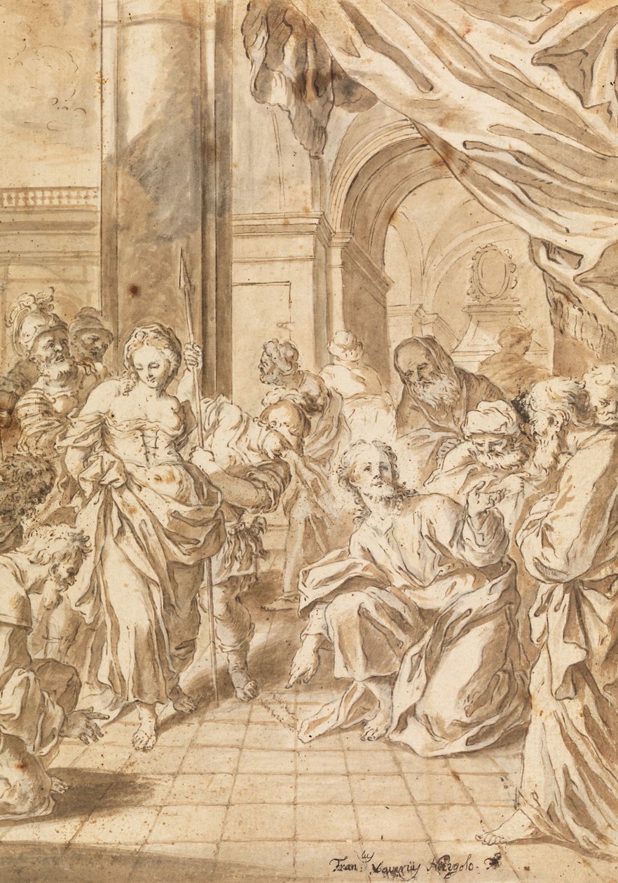 Christ and the Adulterous Woman by Francesco Saverio Mergolo