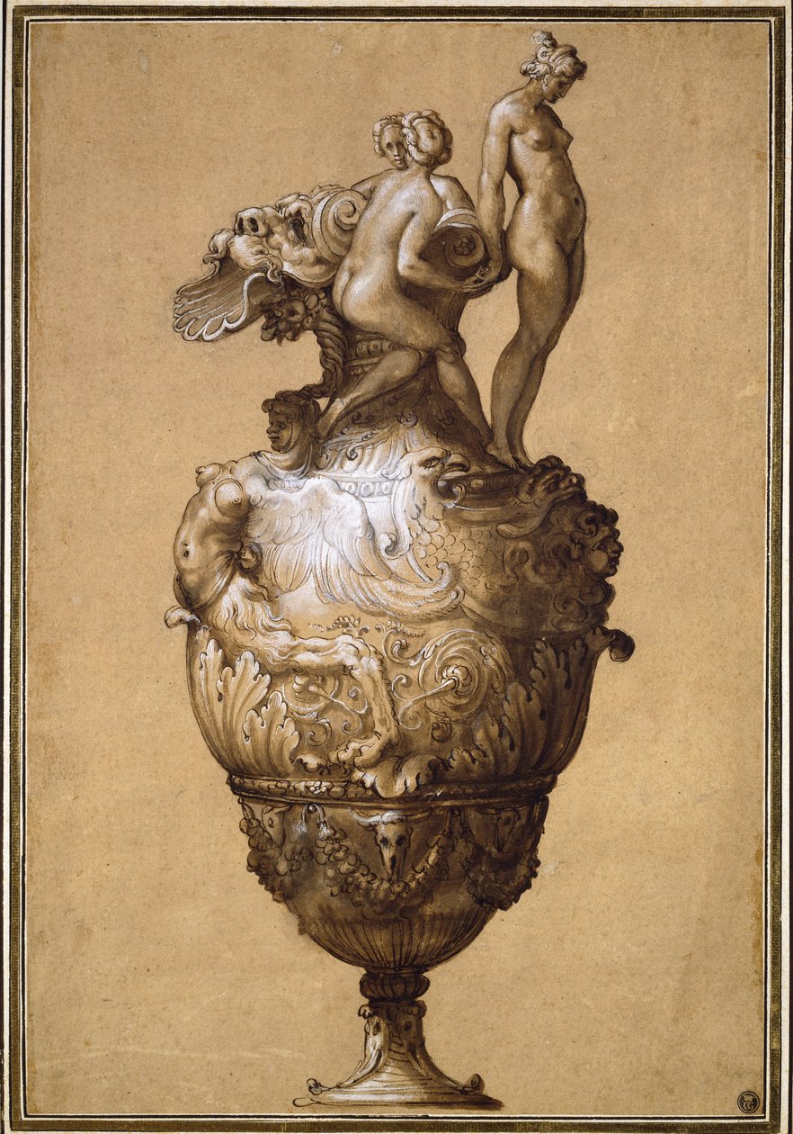Design for a Ewer by Francesco de Rossi Salviati Cecchino