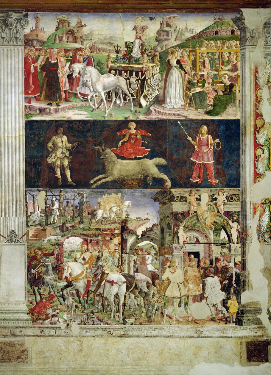 Allegory of March: The Triumph of Minerva, the Astrological Symbol of Aries and Borso d