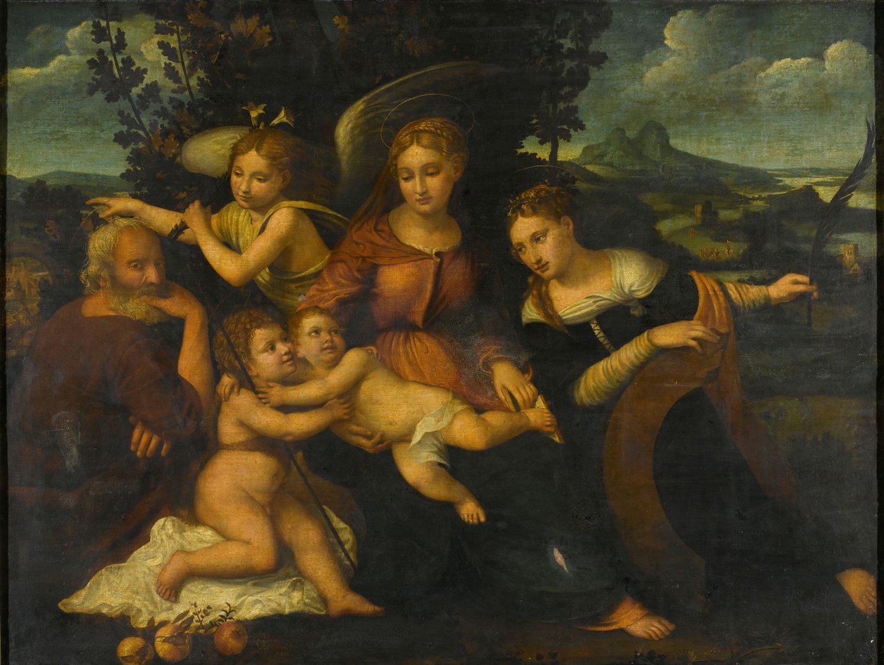 Holy Family with Saint Catherine by Francesco (1482/3-1562) Torbido