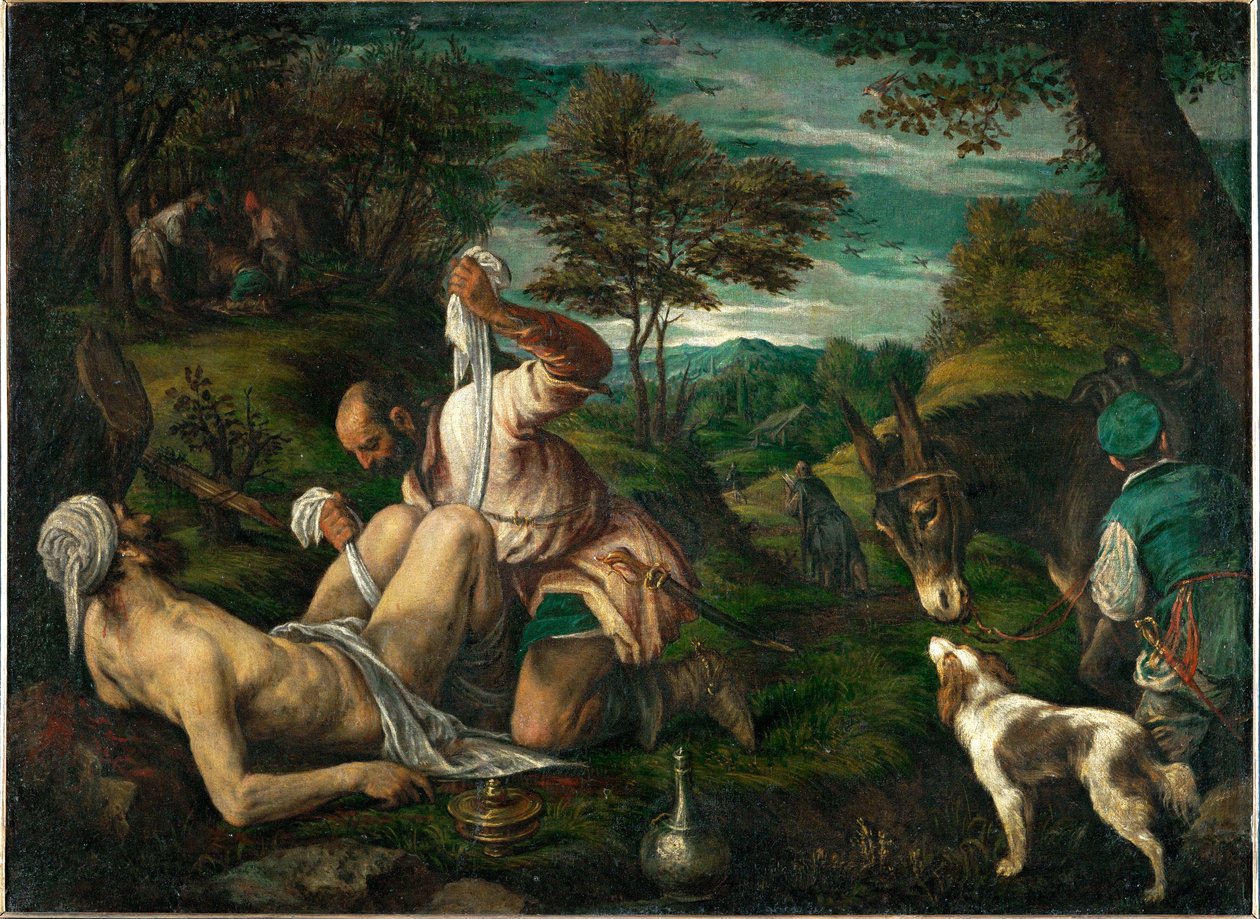 The Good Samaritan by Francesco (1549-92) Bassano