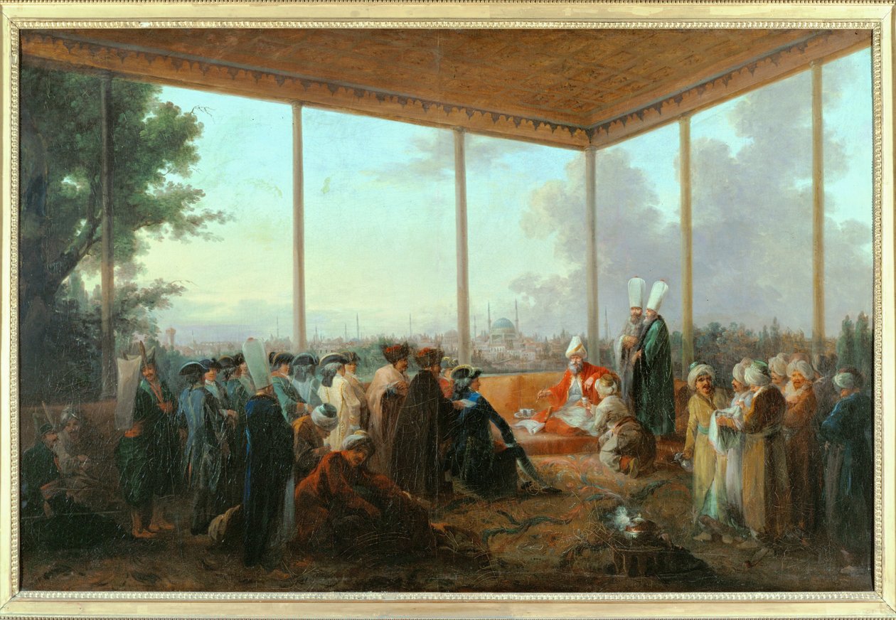 Audience Given to the Count of Saint-Priest by the Grand Vizier Aimali Carac, March 18th by Francesco (after) Casanova