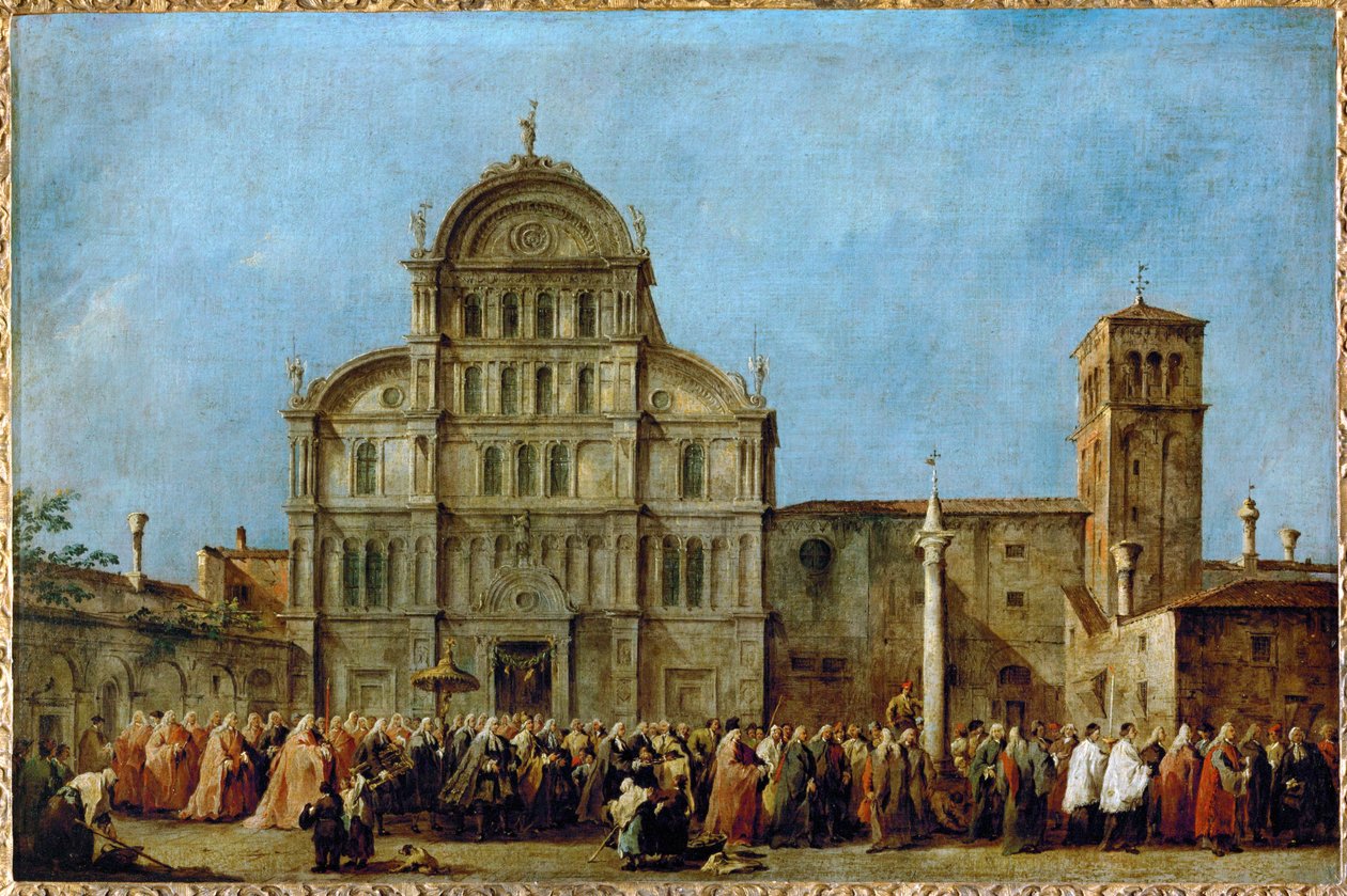 The procession of the Doge of Venice to the church of San Zaccaria, Easter day by Francesco (circle of) Guardi