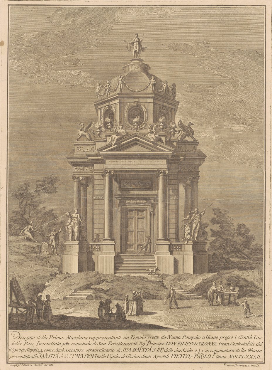 The Prima Macchina for the Chinea of 1782: The Temple of Janus, 1782 by Francesco Barbazza