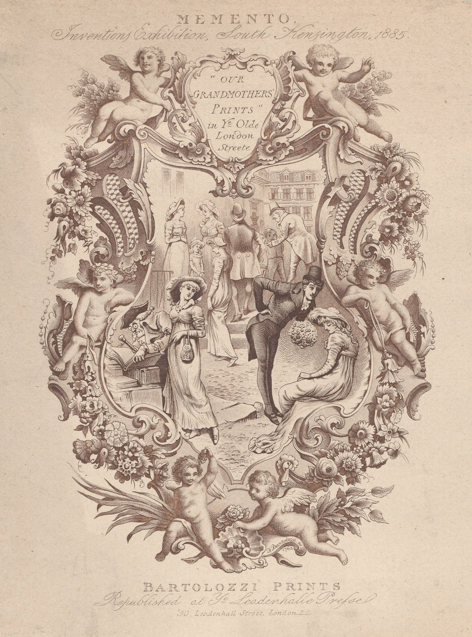 Advertisement for Memento, Inventions Exhibition, South Kensington, 1885 by Francesco Bartolozzi