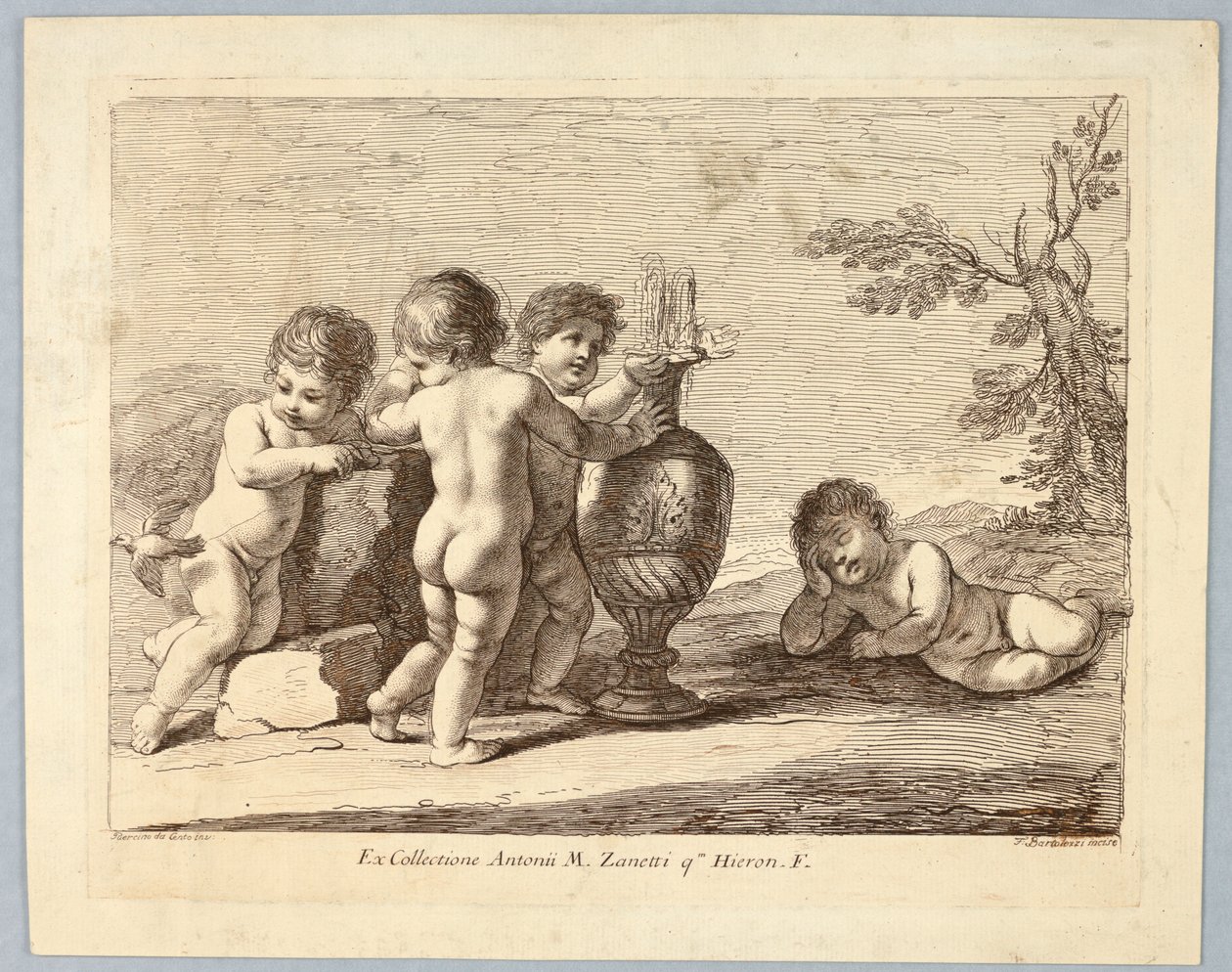 Boys Playing with a Bird by Francesco Bartolozzi