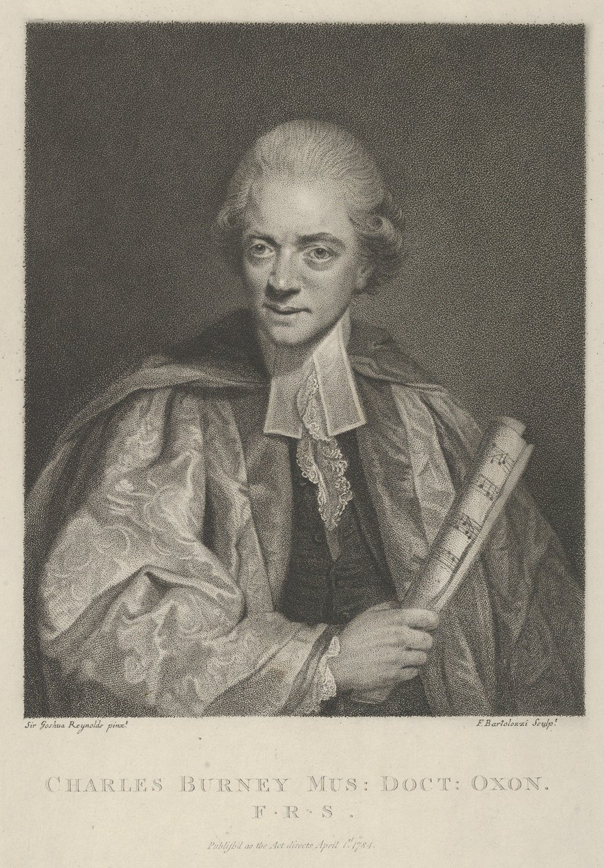 Charles Burney, April 1, 1784 by Francesco Bartolozzi