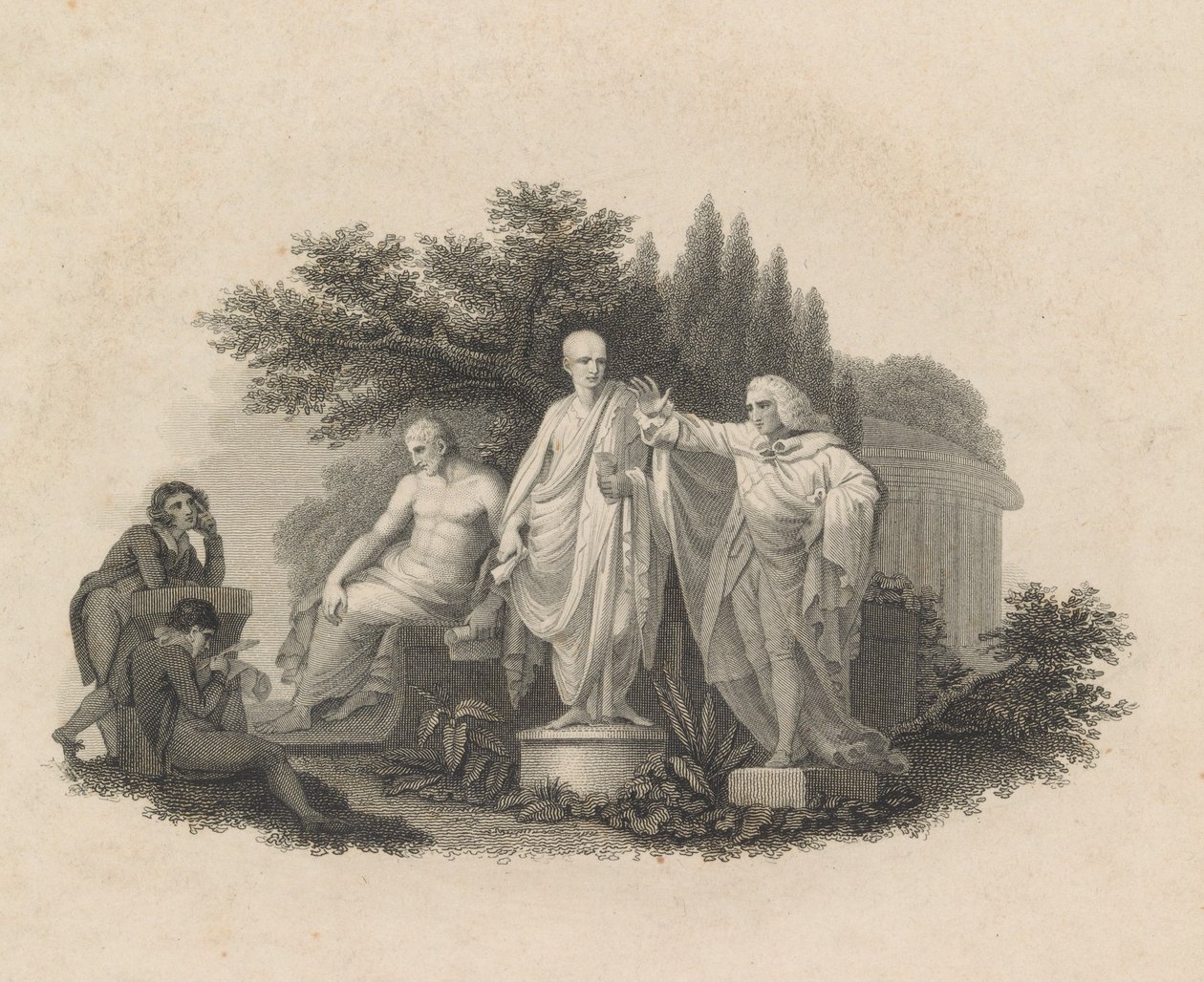 Demosthenes, Cicero and William Pitt, Earl of Chatham by Francesco Bartolozzi