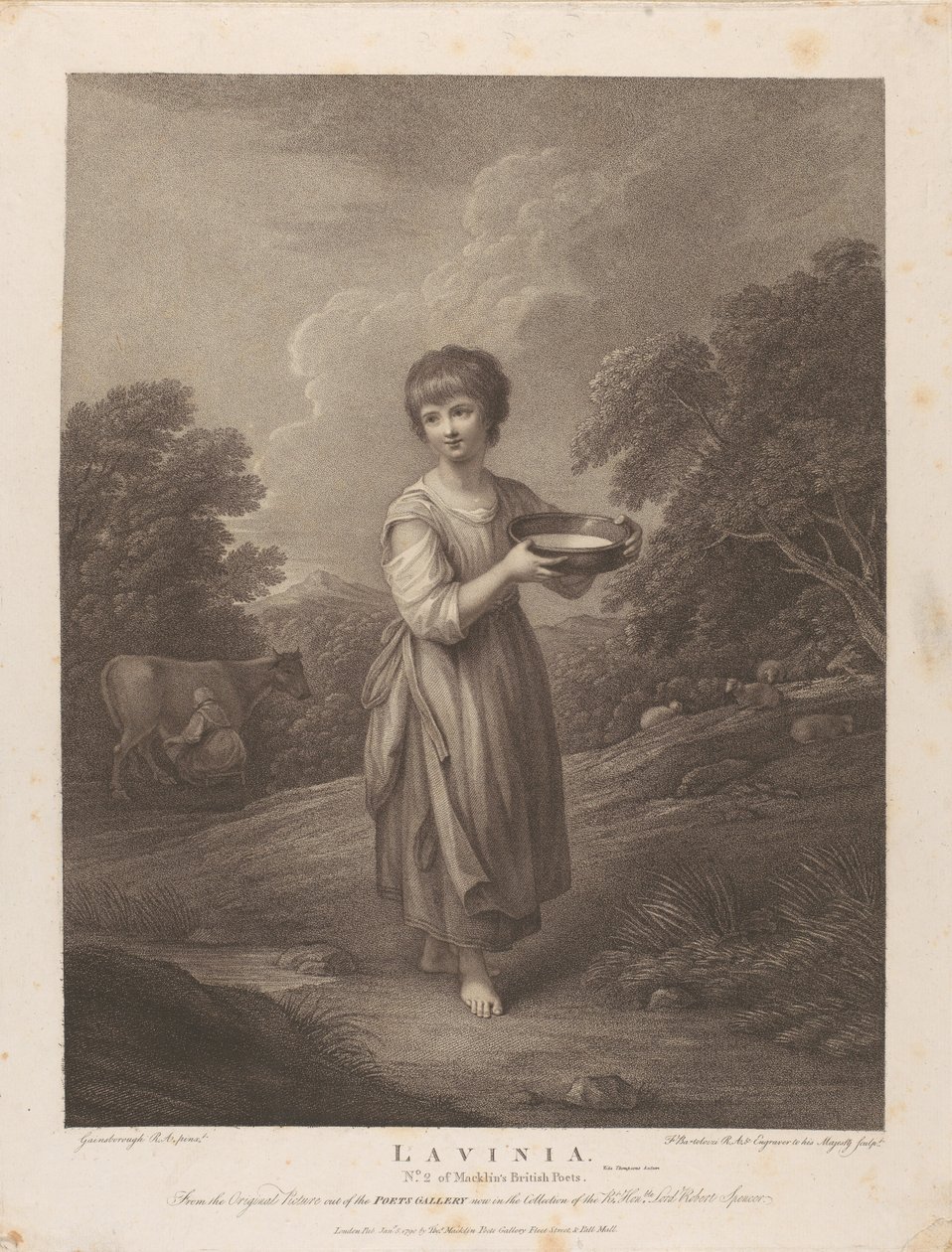 Lavinia, The Milk Maid by Francesco Bartolozzi