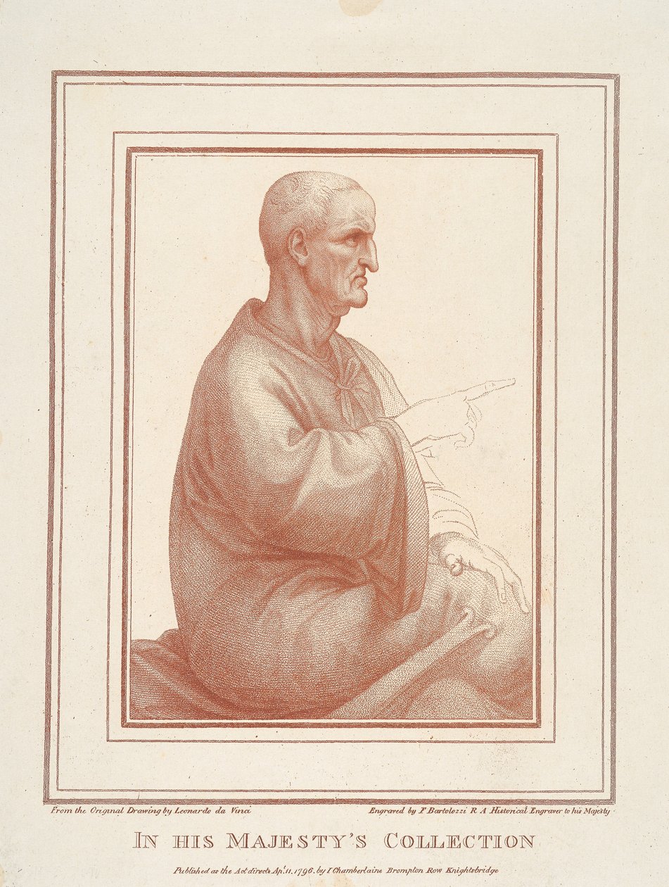 Man Sitting Crosslegged, Profile by Francesco Bartolozzi
