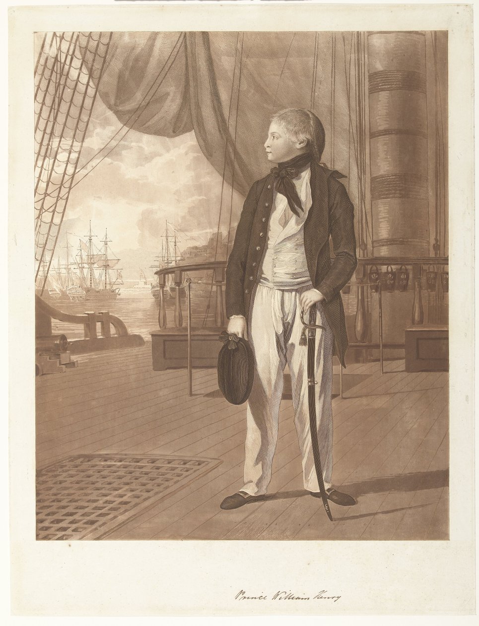 Portrait of Prince William Henry Aboard a British Royal Navy Warship by Francesco Bartolozzi