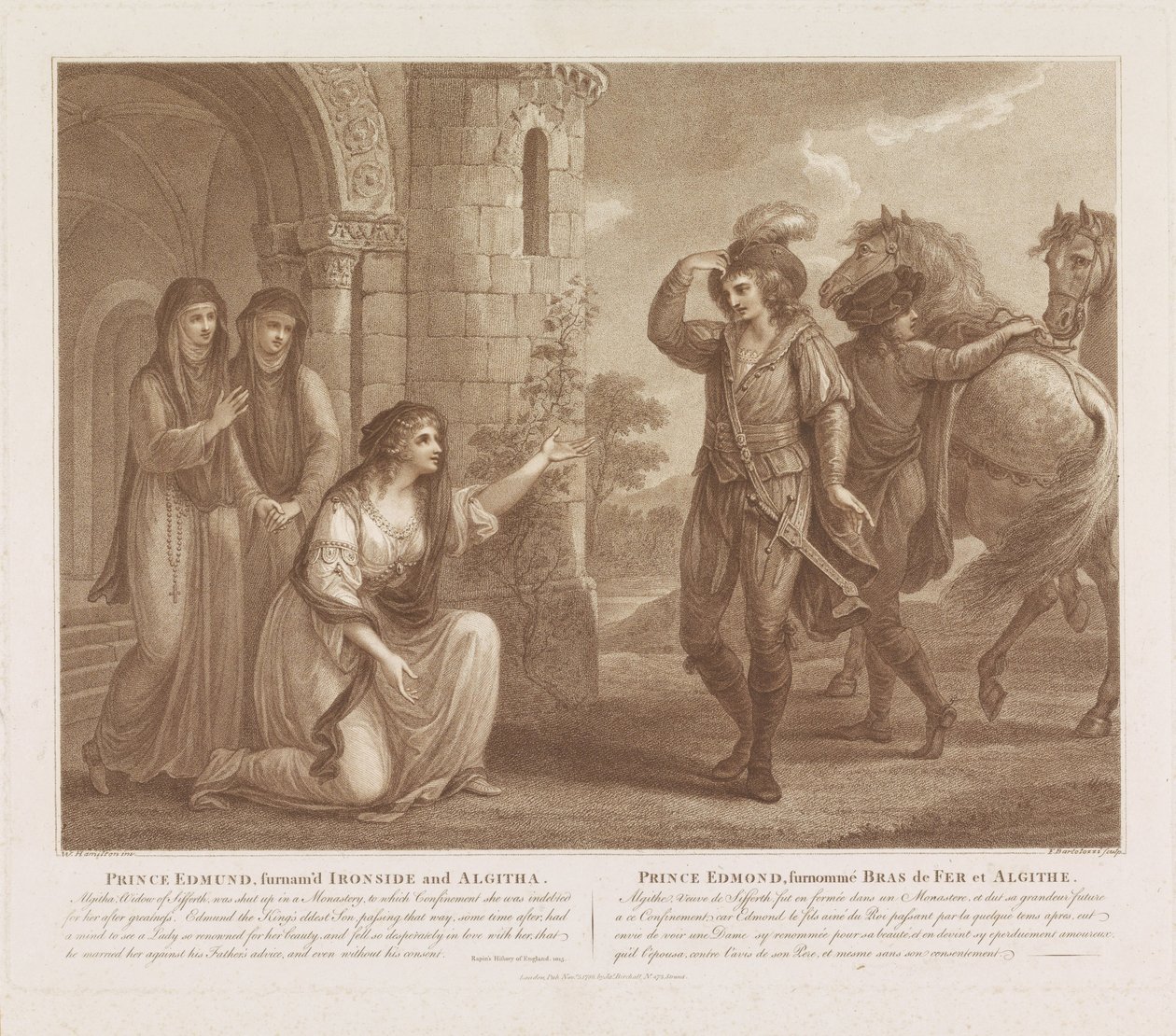Prince Edmund, Nicknamed Ironside, and Algitha by Francesco Bartolozzi